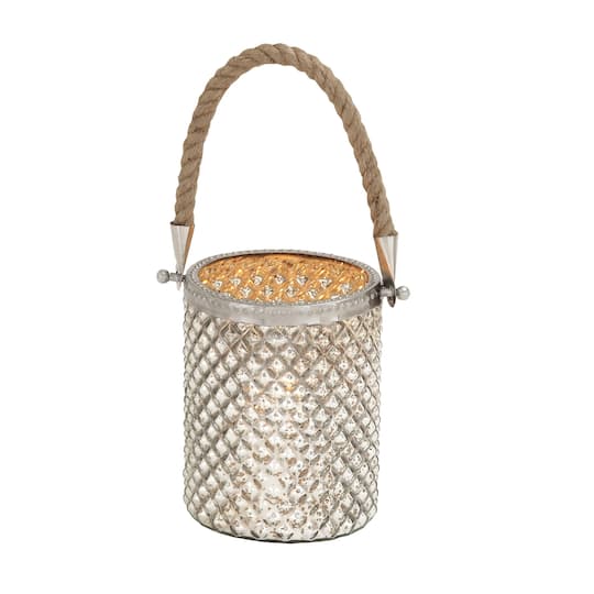 Clear Glass Coastal Candle Holder Lantern, 13" x 5" x 5"